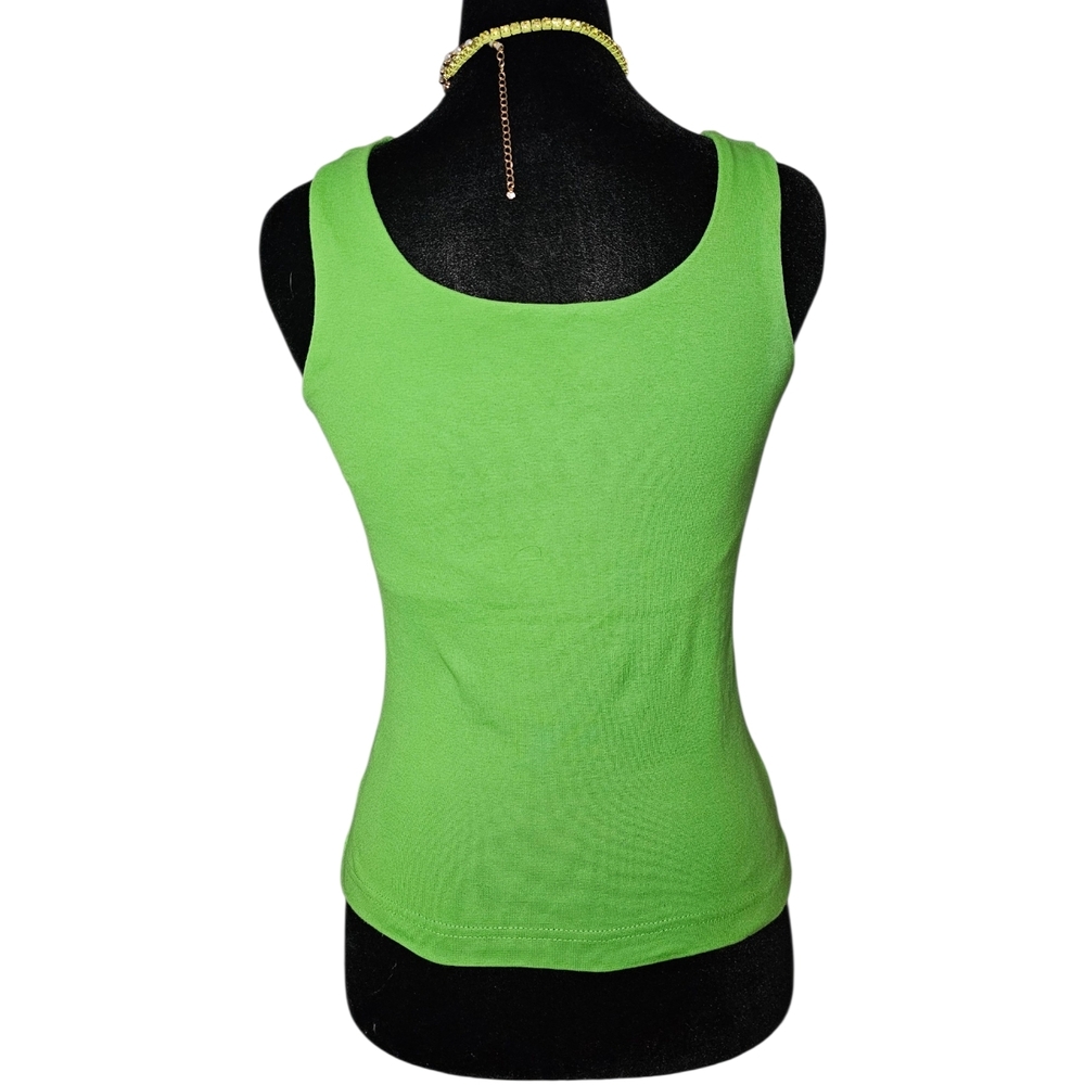 Vintage 90s Y2K Lime Green Tank Top - Size PP - Picture 2 of 6